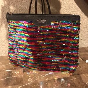 Victoria's Secret Vibrant Sequin Cosmetic Bag NWOT